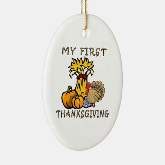 Baby's eerste Thanksgiving Keramisch Ornament (Rechts)
