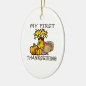 Baby's eerste Thanksgiving Keramisch Ornament (Links)