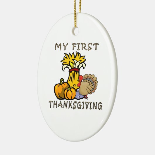 Baby's eerste Thanksgiving Keramisch Ornament (Links)