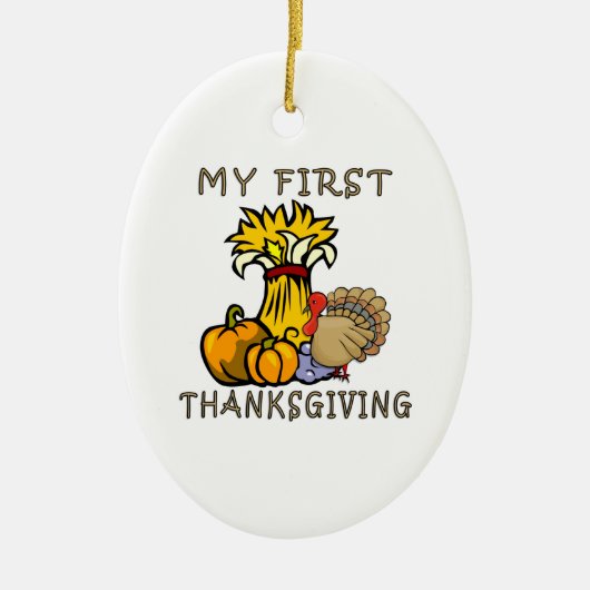 Baby's eerste Thanksgiving Keramisch Ornament (Voorkant)