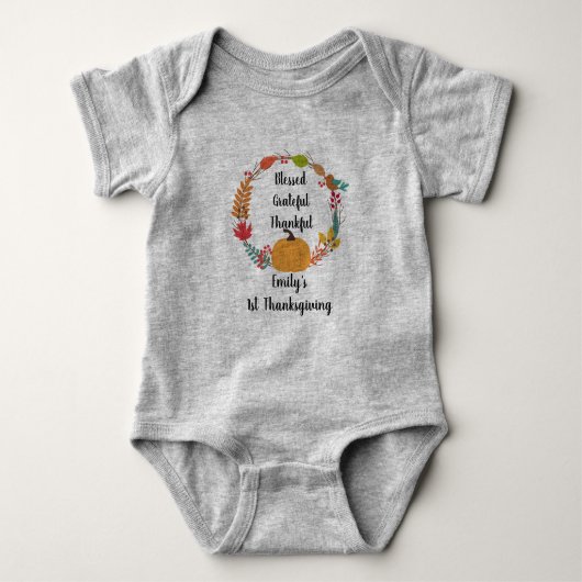 Baby's eerste Thanksgiving Onsie Romper (Voorkant)