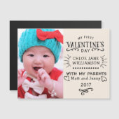 Baby's eerste Valentijn magnetische fotokaart (Voorkant / Achterkant)