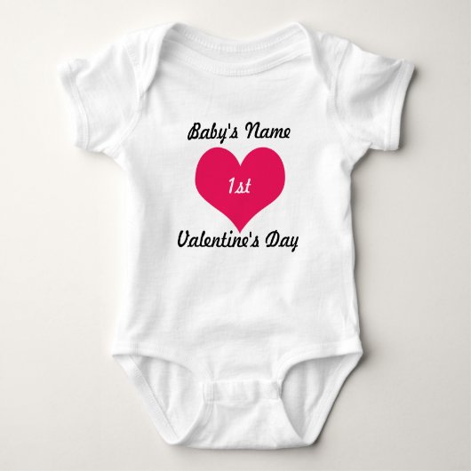 Baby's eerste Valentijnsdag Bodysuit (Voorkant)