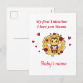 Baby's eerste valentijnsdag feestdagenkaart (Voorkant / Achterkant)