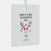 Baby's eerste Valentijnsdag Gift Personalized Glas Ornament (Voorkant Rechts)