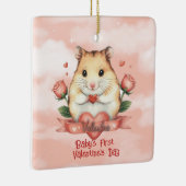 Baby's eerste Valentijnsdag Keramisch Ornament (Rechts)