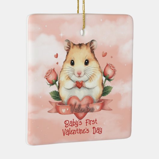 Baby's eerste Valentijnsdag Keramisch Ornament (Rechts)
