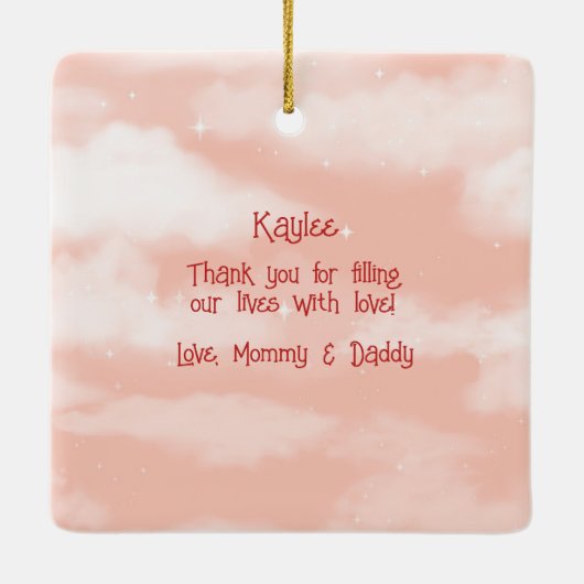 Baby's eerste Valentijnsdag Keramisch Ornament (Achterkant)