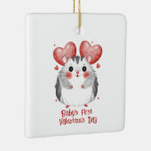 Baby's eerste Valentijnsdag Keramisch Ornament (Rechts)