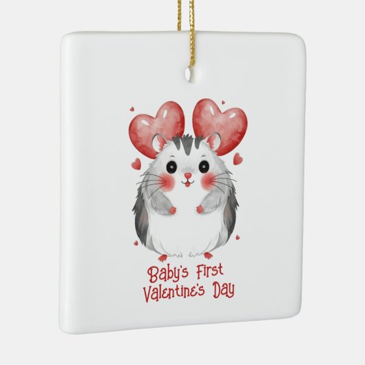 Baby's eerste Valentijnsdag Keramisch Ornament (Rechts)