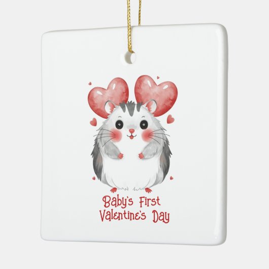 Baby's eerste Valentijnsdag Keramisch Ornament (Links)