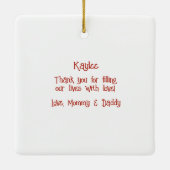 Baby's eerste Valentijnsdag Keramisch Ornament (Achterkant)