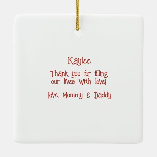 Baby's eerste Valentijnsdag Keramisch Ornament (Achterkant)