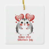 Baby's eerste Valentijnsdag Keramisch Ornament (Voorkant)