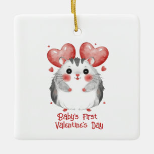 Baby's eerste Valentijnsdag Keramisch Ornament