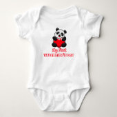 Baby's eerste Valentijnsdag panda met hart Romper (Voorkant)