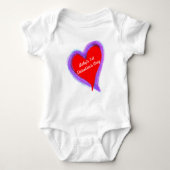 Baby's eerste Valentijnsdag Rood dubbel hart Romper (Voorkant)
