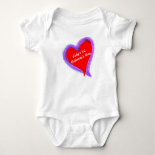 Baby's eerste Valentijnsdag Rood dubbel hart Romper