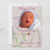 Baby's Eerste Valentijnsdag Wervelende Kolibrie Feestdagenkaart (Voorkant)