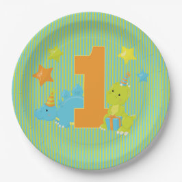 Baby's Eerste verjaardag - Baby Dinosaur Party Papieren Bordje