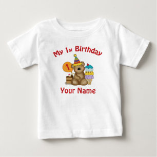 Baby's eerste verjaardag beer gepersonaliseerd