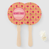 Baby's eerste verjaardag, Berry eerste verjaardag  Handwaaier (Voorkant en achterkant)