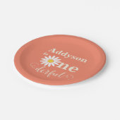 Baby's eerste verjaardag Daisy Papieren Bordje (Gekanteld)