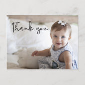 Baby's eerste verjaardag Dank je foto Briefkaart (Voorkant)