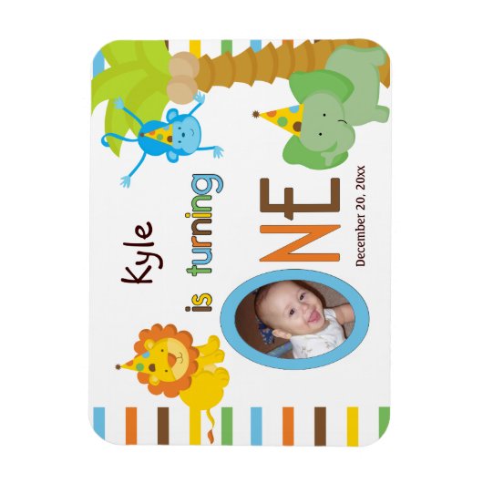 Babys Eerste Verjaardag  Feestgunst Magneet (Verticaal)