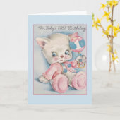  baby's eerste verjaardag Kaart (Gele Bloem)