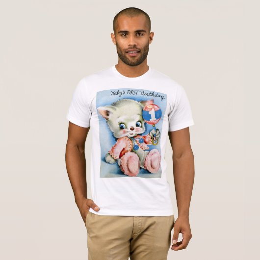 Babys Eerste Verjaardag Mannen T-shirt (Voorkant volledig)