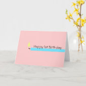 Baby's eerste verjaardag meisje Wenskaart Kaart (Gele Bloem)