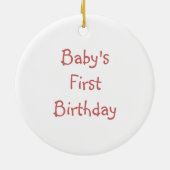 Baby's Eerste Verjaardag Paddenstoel Speeltuin Roz Keramisch Ornament (Achterkant)