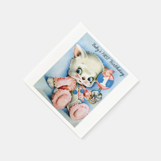 Babys Eerste Verjaardag Papier Servetten (Hoek)