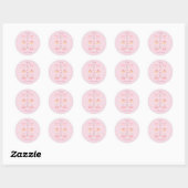 Baby's Eerste Verjaardag Pastel Pink Bows Ronde Sticker (Vel)