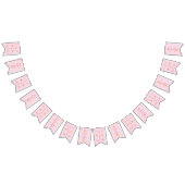 Baby's Eerste Verjaardag Pastel Pink Bows Vlaggetjes (Alle)