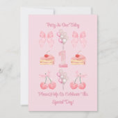 Baby's eerste verjaardag Pastel Roze Bogen Uitnodi Kaart (Voorkant)