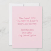 Baby's eerste verjaardag Pastel Roze Bogen Uitnodi Kaart (Achterkant)