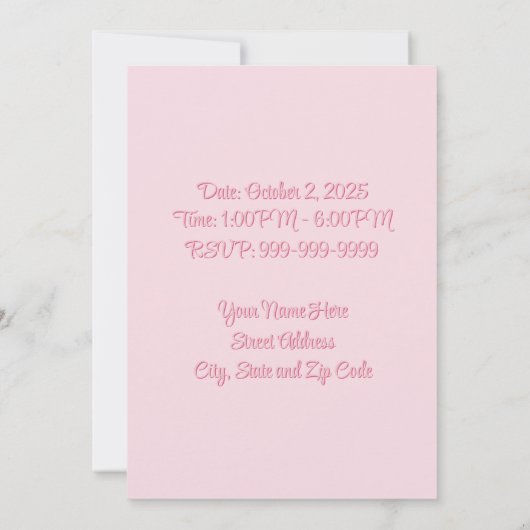 Baby's eerste verjaardag Pastel Roze Bogen Uitnodi Kaart (Achterkant)