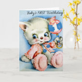 Baby's eerste verjaardag Wenskaarten Kaart (Gele Bloem)