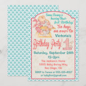  baby's eerste verjaardagsfeestje kaart (Voorkant / Achterkant)