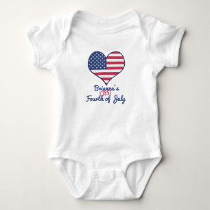 Baby's eerste vierde juli gepersonaliseerd romper
