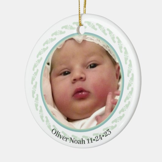 Baby's eerste voetafdrukken Ornament (Links)