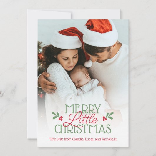 Baby's eerste vrolijke kleine kerst Kaart (Voorkant)