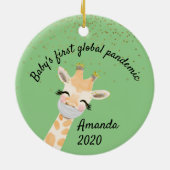 Baby's eerste wereldwijde pandemische Giraffe 2020 Keramisch Ornament (Achterkant)
