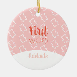 Baby's Eerste Word Kersttrivia Keramisch Ornament