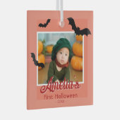 Baby's eerste zwarte vleermuis foto glas ornament (Voorkant Rechts)