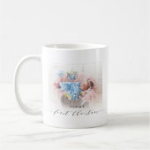 Baby's elegante eerste kerst met de hand beletterd koffiemok (Links)