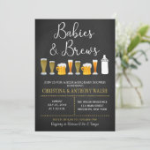 Baby's en Brews Baby shower Chalk BBQ Uitnodiging (Staand voorkant)