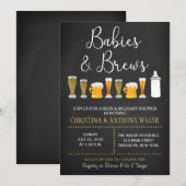 Baby's en Brews Baby shower Chalk BBQ Uitnodiging (Voorkant / Achterkant)